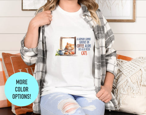Coffee & Cats T-shirt, Cat Lover Gift, Funny Cat Shirt, Summer Shirt, Cat Shirt For Kids, Funny Cat Shirt, Shirt For Cat Lover